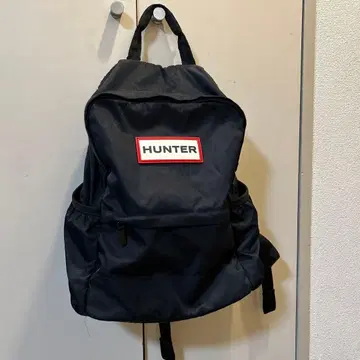 HUNTER 블랙 나일론 백팩