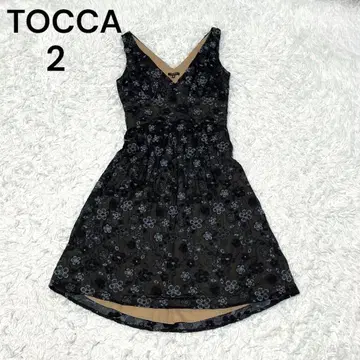 TOCCA 토카 레이스 자수 꽃무늬 원피스 블랙