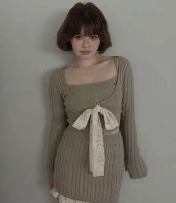 andmary Sasha 레이스 세트 업 베이지