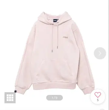 FILA 라이트 핑크 후드 부착 후드티 S 미사용 새상품