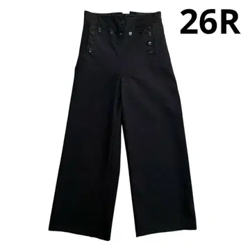 80s USNAVY 울 마린 팬츠 26R 와이드 플레어 블랙