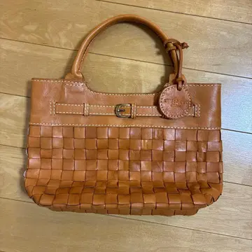 zucchero filato 천연 가죽 메쉬 백 브라운