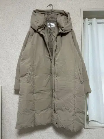 IEDIT 다운 베이지 롱 코트 3L