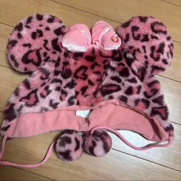 핑크 레오파드 무늬 팬캡