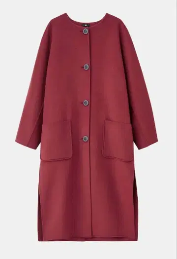 [새상품급] PLST 2025 울 블렌드 리버 컬러리스 롱 코트 (xs)