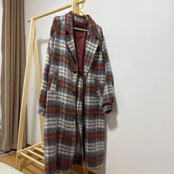DOUBLE NAME 체크 무늬 롱 코트
