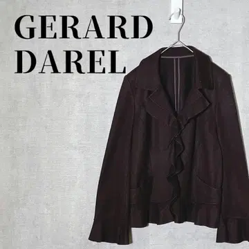 젤라르다렐 울 캐시미어 프릴 자켓 브라운 사이즈 9(M)