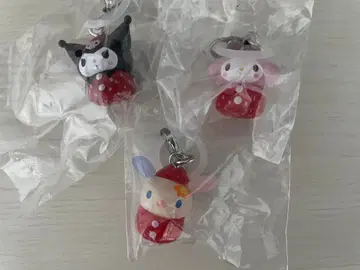 산리오 딸기 메지루시 액세서리 쿠로미 마이멜로디 우사하나 3종 세트
