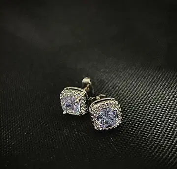 크리스탈 스톤 스퀘어 귀걸이