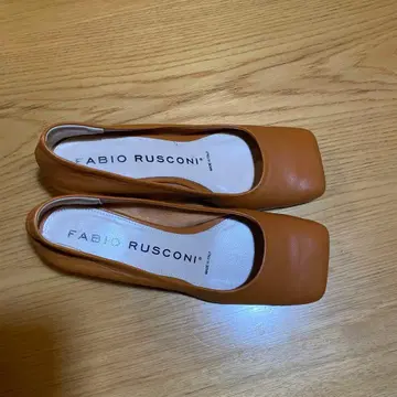 FABIO RUSCONI 오렌지 스퀘어토 펌프스