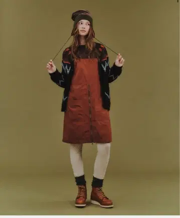 BEAMS 빔즈 워크 에이프런 원피스