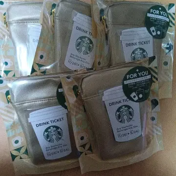 [스벅] 홀리데이 2025 미니 파우치 기프트 샴페인 골드 5개