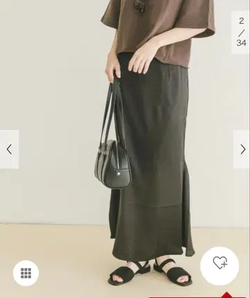 UR 새틴 머메이드 스커트 블랙