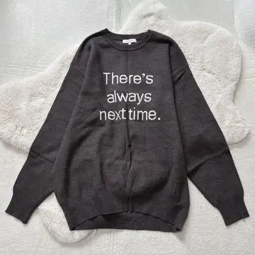 N30H 글로벌 워크 로고 니트 L 차콜 그레이 루즈핏