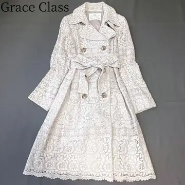 [ Grace Class ] [ M ] 롱 코트 트렌치 자수 벨트 아우터