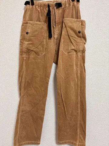 베이지 코듀로이 카고 팬츠