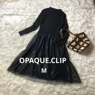 새상품급 니트 튤 도킹 원피스 블랙 M OPAQUE. CLI P