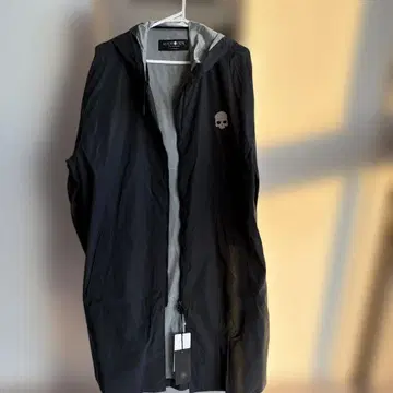 HYDRON 후드 부착 레인코트 블랙