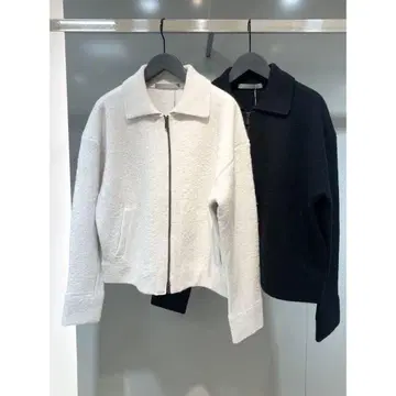 화이트 블랙 점퍼 블루종