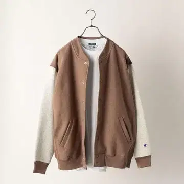 Champion x SHIPS any / 별주 스냅 맨투맨 자켓