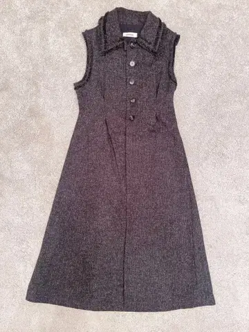 코코딜 트위드 프린지 베스트