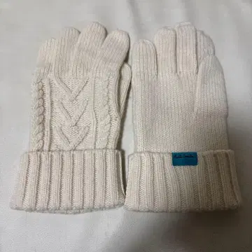 Paul Smith 화이트 리브 짜임 케이블 짜임 장갑