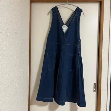 데님 오버롤 스커트