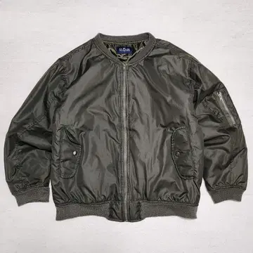 90s O.R.G MA-1 MA1 짧은 기장 플라이트 자켓 그린 v