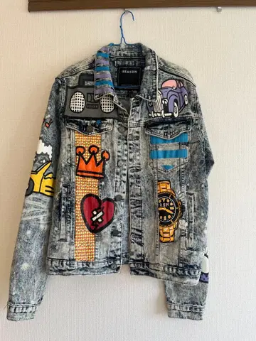 데님 자켓 그래피티 아트 여성용 M 사이즈