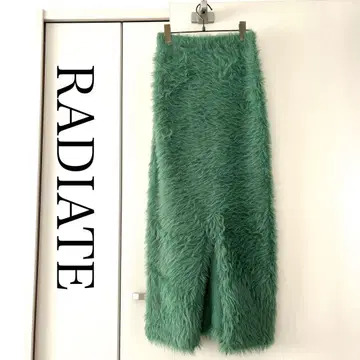 RADIATE 롱 스커트 니트 스커트 샤기 스커트 모스그린