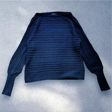 에디 바우어 보더 무늬 코튼 니트 네이비