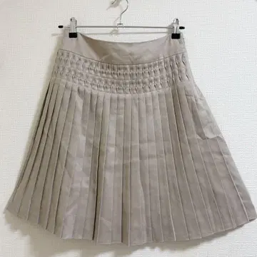리플렉트 스커트 플리츠 엘레강트 일본제 월드 베이지
