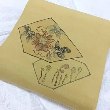 LULU111 나고야 오비 옐로우 컬러 꽃무늬