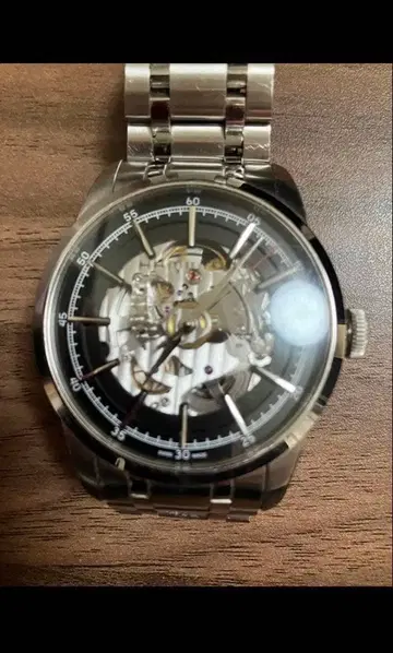 레어 해밀턴 레일로드 새상품급 스켈레톤 다이얼 실버 손목시계