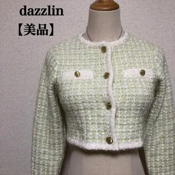 dazzlin 더블린 트위드풍 자켓 숏 기장 F 그린 봄/여름