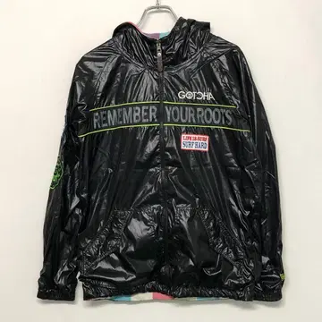 GOTCHA 구제 의류 자수 프린트 메니 와펜 지퍼 후드 점퍼