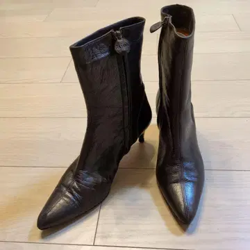 ALIMA 다크 브라운 가죽 부츠 38