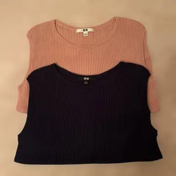 유니클로 리브 니트 베스트 슬리브리스 L 2종 세트