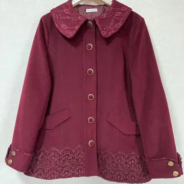 엑시즈팜 레이스 장식 와인 레드 자켓 미사용 M 사이즈