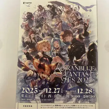 그랑블루 판타지 페스티벌 2025 리플렛 입장 특전