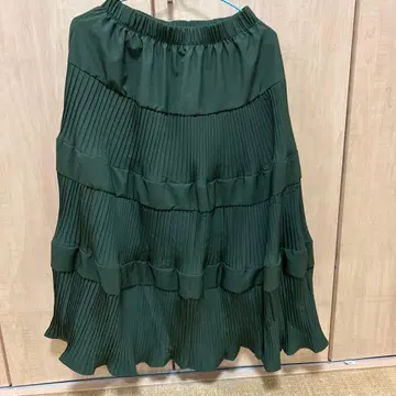 다크 그린 플리츠 스커트 S 사이즈