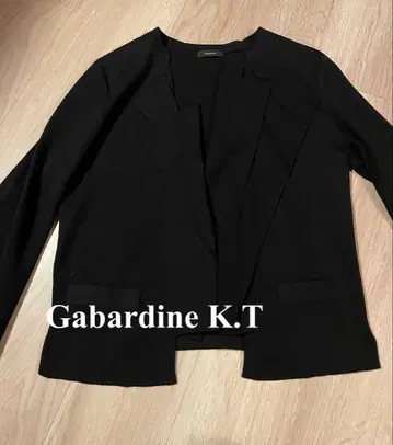 개버딘 K.T 가디건 블랙 긴팔 프릴 디자인 니트 스웨터