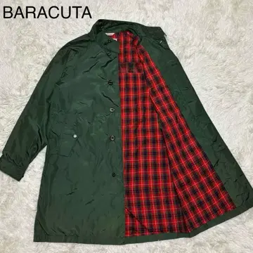 [ 바라쿠타 ] 롱 나일론 자켓 그린 빨간색 체크