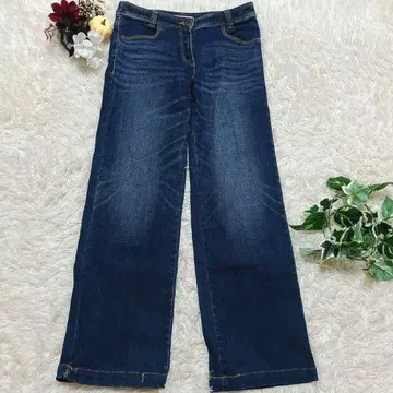 새상품급 PINORE 데님 팬츠 38 세미 와이드 일본제 성숙 캐주얼