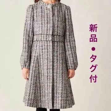 토카 [ 택 포함 새상품 ] 브로치 포함 트위드 코트