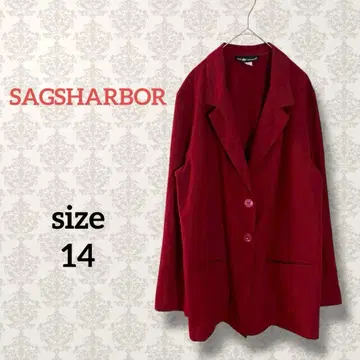 사그 하버 [14] 롱 테일러드 자켓 빅 사이즈 와인 레드