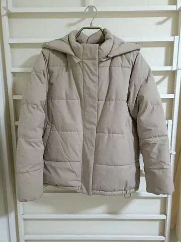 허니즈 GLACIER 후드 부착 베이지 충전솜 자켓