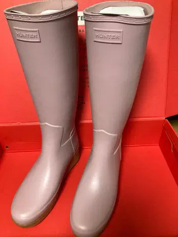 HUNTER 롱 레인부츠 라이트 핑크