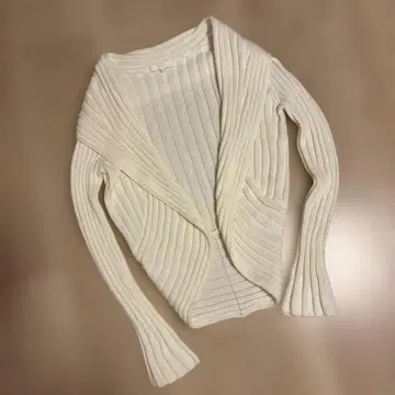 ANAY 볼레로풍 니트 가디건 화이트 면