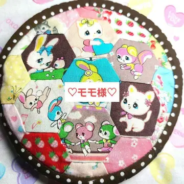 허니튠 패치워크 파우치 브라운